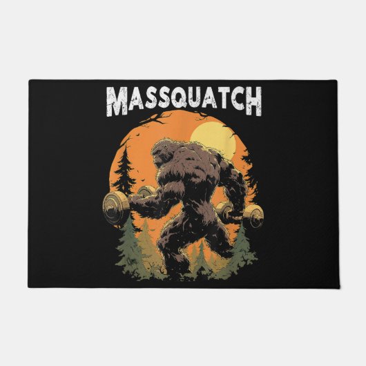 Workout Bigfoot Massquatch Lustig Fußmatte (Vorderseite)