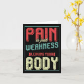 Workout Bodybuilding Gym Motivation Schmerzen ist  Karte (Gelbe Blume)