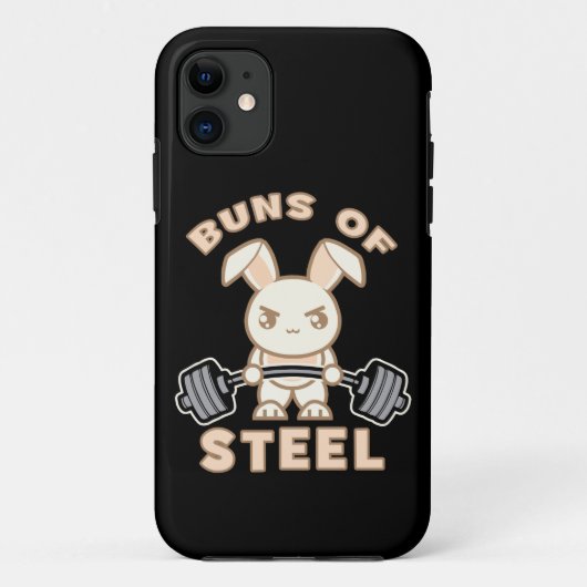 Workout Bunny Cartoon - Stahlblasen - Funny Gym Case-Mate iPhone Hülle (Rückseite)