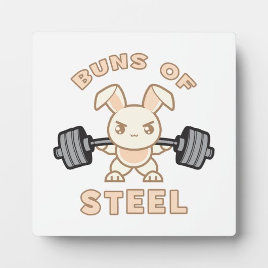 Workout Bunny Cartoon - Stahlblasen - Funny Gym Fotoplatte (Vorderseite)