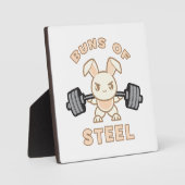 Workout Bunny Cartoon - Stahlblasen - Funny Gym Fotoplatte (Vorderseite)