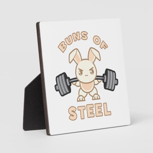 Workout Bunny Cartoon - Stahlblasen - Funny Gym Fotoplatte (Vorderseite)