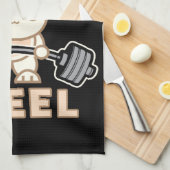 Workout Bunny Cartoon - Stahlblasen - Funny Gym Geschirrtuch (Viertel Falte)