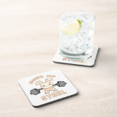 Workout Bunny Cartoon - Stahlblasen - Funny Gym Getränkeuntersetzer (Rechte Seite)