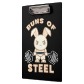 Workout Bunny Cartoon - Stahlblasen - Funny Gym Klemmbrett (Links)