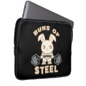Workout Bunny Cartoon - Stahlblasen - Funny Gym Laptopschutzhülle (Vorne Rechts)