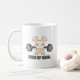 Workout Bunny Cartoon - Stahlgebläse, Funny Anime Kaffeetasse