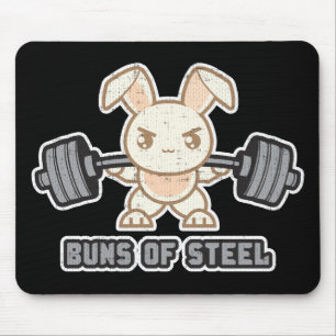 Workout Bunny Cartoon - Stahlgebläse, Funny Anime Mousepad