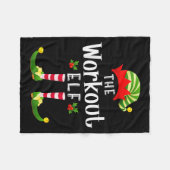 Workout Christmas Elf Matching Pajama X-mas Party  Fleecedecke (Vorderseite (Horizontal))