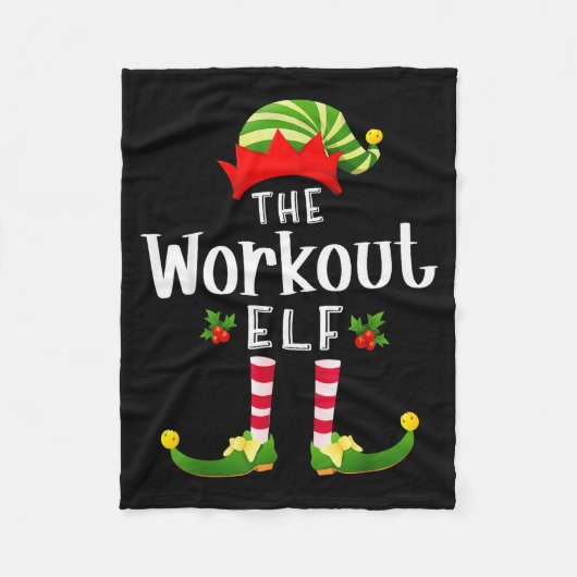 Workout Christmas Elf Matching Pajama X-mas Party  Fleecedecke (Vorderseite)