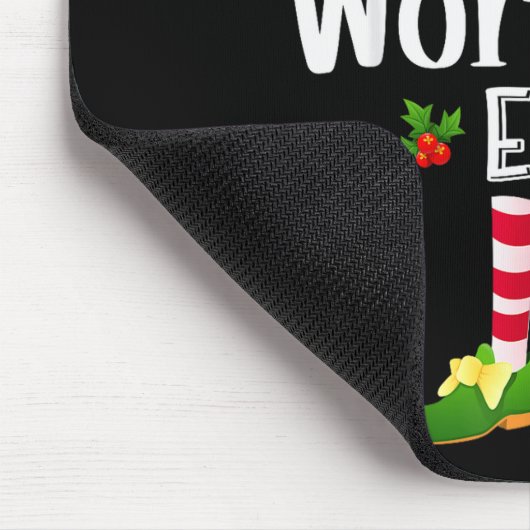 Workout Christmas Elf Matching Pajama X-mas Party  Mousepad (Ecke)