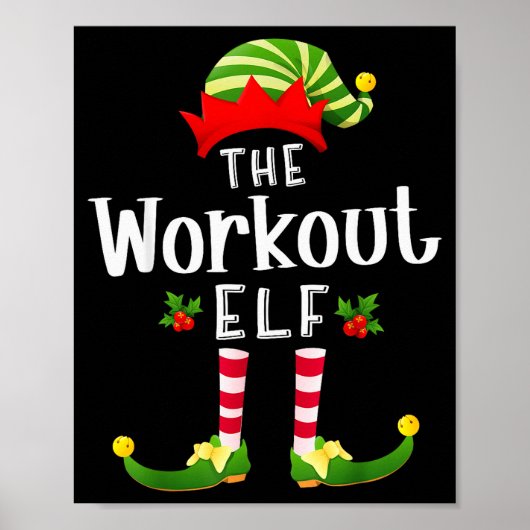 Workout Christmas Elf Matching Pajama X-mas Party  Poster (Vorne)
