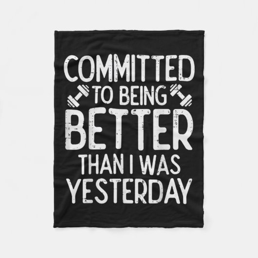 Workout Committed To Being Better Gym Motivation W Fleecedecke (Vorderseite)