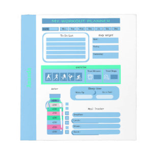 Workout Daily Schedule Mehl and weight tracker Notizblock