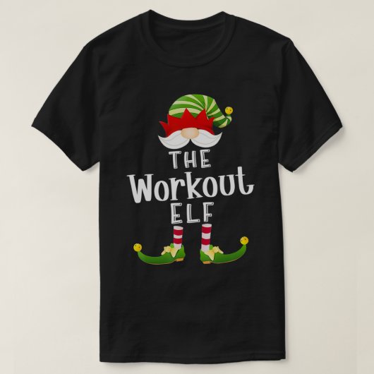 Workout Elf Group Christmas Funny Pajama Party1 T-Shirt (Design vorne)