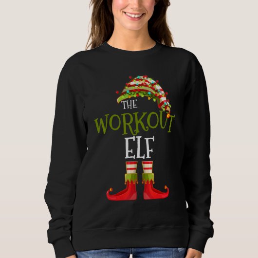 workout Elf Group Matching Family Christmas Sweatshirt (Vorderseite)