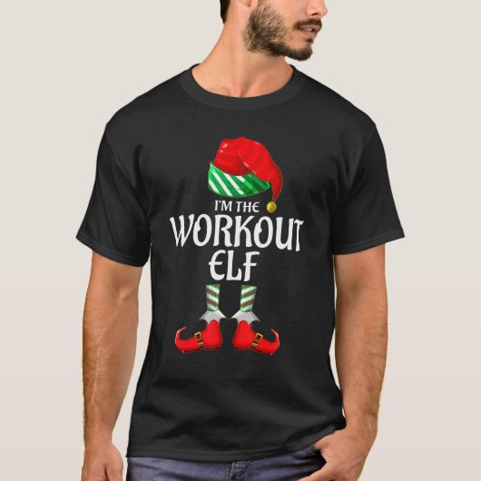workout Elf Group Matching Family Christmas T-Shirt (Vorderseite)