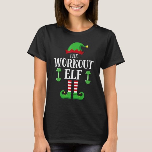 Workout Elf Matching Family Group Weihnachten Paja T-Shirt (Vorderseite)