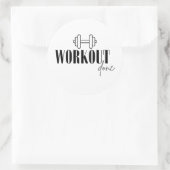 Workout erledigt runder aufkleber (Tasche)