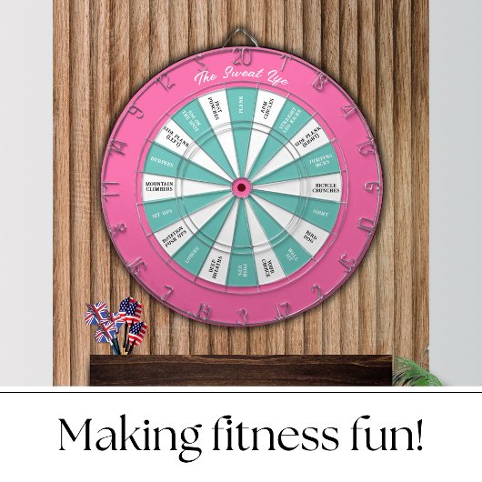 Workout Fitness Darts Game Pink und Türkis Dartscheibe