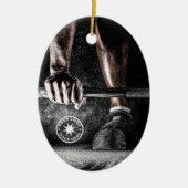 Workout-Fitness-Gym-Logo Keramik Ornament (Vorne)