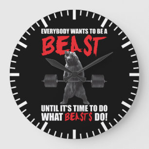 Workout Fitness Gym Motivation - Bestie Große Wanduhr
