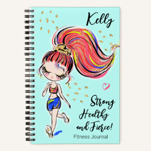 Workout Fitness Journal, Strong Healthy & Fierce Notizblock