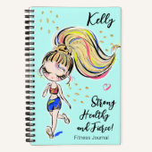 Workout Fitness Journal, Strong Healthy & Fierce Notizblock (Vorderseite)