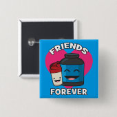 Workout Friends Forever - Niedlicher Kawaii Funny  Button (Vorne & Hinten)