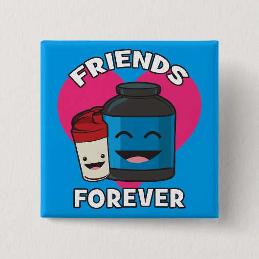 Workout Friends Forever - Niedlicher Kawaii Funny  Button (Vorderseite)