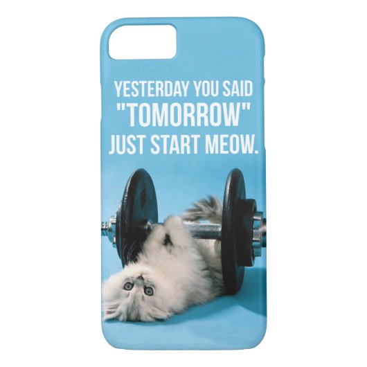 Workout Funny Motivation - Katze - Meetings starte Case-Mate iPhone Hülle (Rückseite)