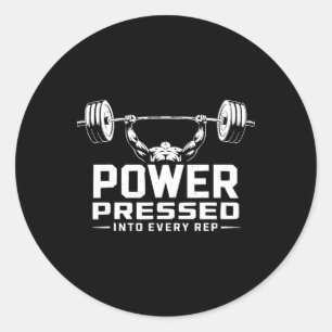 Workout für die Fitness der Bodybuilding von Bench Runder Aufkleber