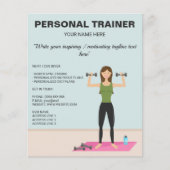 Workout Girl Fitness Girl Custom Personal Trainer Flyer (Vorne)