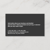 Workout Gym | Ausbildungsausrüstung Visitenkarte (Rückseite)