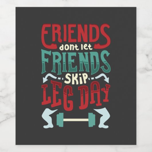 Workout-Gym-Geschenk Weinetikett (Einzelnes Label)