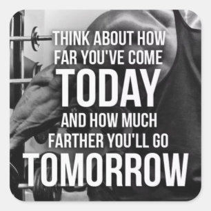 Workout Gym Motivierend Quadratischer Aufkleber