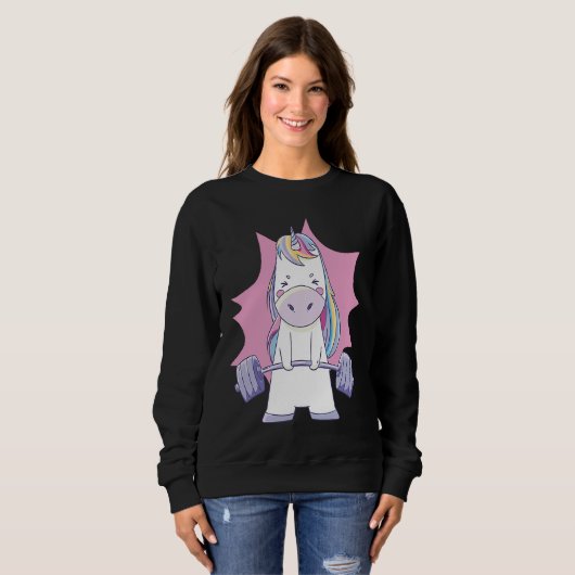 Workout Gym Unicorn Sweatshirt (Vorne ganz)
