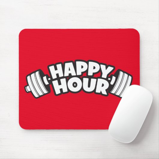 Workout - Happy Hour - Funny Gym Motivierend Mousepad (Mit Mouse)
