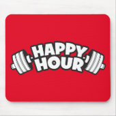Workout - Happy Hour - Funny Gym Motivierend Mousepad (Vorne)