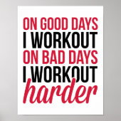 Workout Harter Gym Zitat Poster (Vorne)
