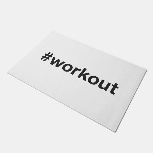 WORKOUT Hashtag Fußmatte (Schrägansicht)