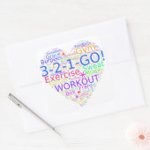Workout-Herz - Crossfit-Inspirierter Quadratischer Aufkleber (Umschlag)