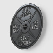 Workout - Hunger Bleibe, Humble Bleibe - Barbell P Große Wanduhr (Winkel)