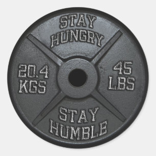 Workout - Hunger Bleibe, Humble Bleibe - Barbell P Runder Aufkleber