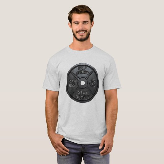 Workout - Hunger Bleibe, Humble Bleibe - Barbell P T-Shirt (Vorne ganz)