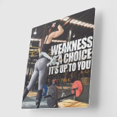 Workout-Inspiration für Frauen - Schwäche ist eine Quadratische Wanduhr (Winkel)