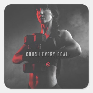 Workout-Inspiration für Frauen - Zerreißen Sie jed Quadratischer Aufkleber