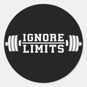 Workout Inspiration - Ignore Limits - Motivierend Runder Aufkleber