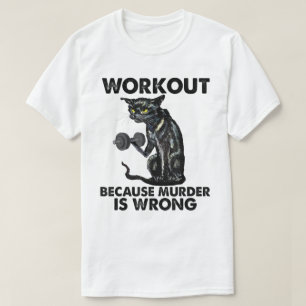 Workout-Katze, weil Mord falsch ist Kunst T-Shirt