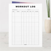 Workout Log + 30 Tage Challenge & Tracker Karte (Rückseite)